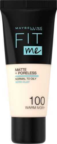 Alapozó MAYBELLINE NEW YORK Fit Me! Matte & Poreless Foundation 100 Warm Ivory 30 ml