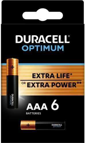 Eldobható elem DURACELL Optimum alkáli mikro ceruzaelem AAA 6 db