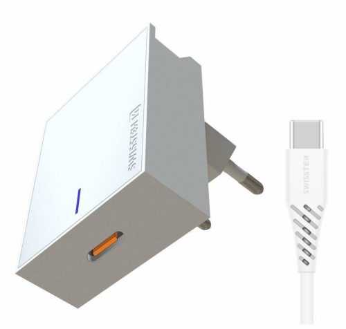 Hálózati adapter Swissten tápegység a Samsung Super Fast Charging 25W-hez + adatkábel USB-C / USB-C 1