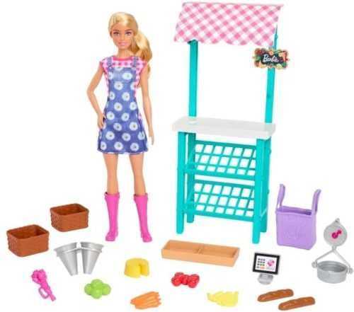 Játékbaba Barbie Farm Stand babával
