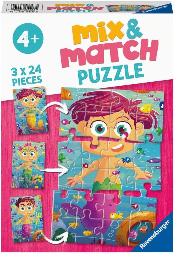 Puzzle Ravensburger Puzzle 055975 Mix & Match Puzzle Tengeri tündérek 3x24 db