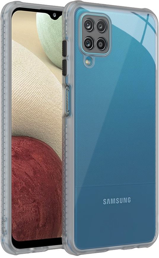 Telefon tok Hishell Two Colour Clear Galaxy A12 fehér tok