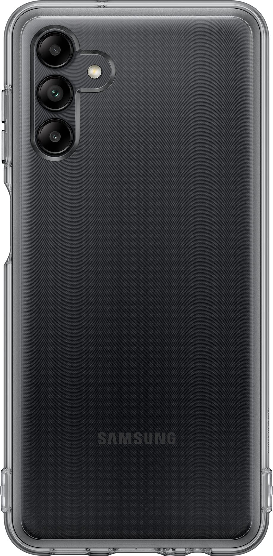 Telefon tok Samsung Galaxy A04s Félig átlátszó hátlap tok - fekete