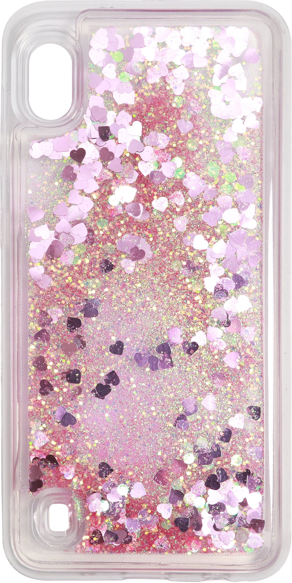 Telefon tok iWill Glitter Liquid Heart Samsung Galaxy A10 rózsaszín tok