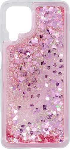 Telefon tok iWill Glitter Liquid Heart Samsung Galaxy A22 rózsaszín tok