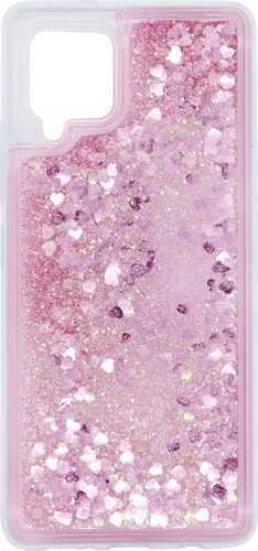 Telefon tok iWill Glitter Liquid Heart Samsung Galaxy A42 5G rózsaszín tok