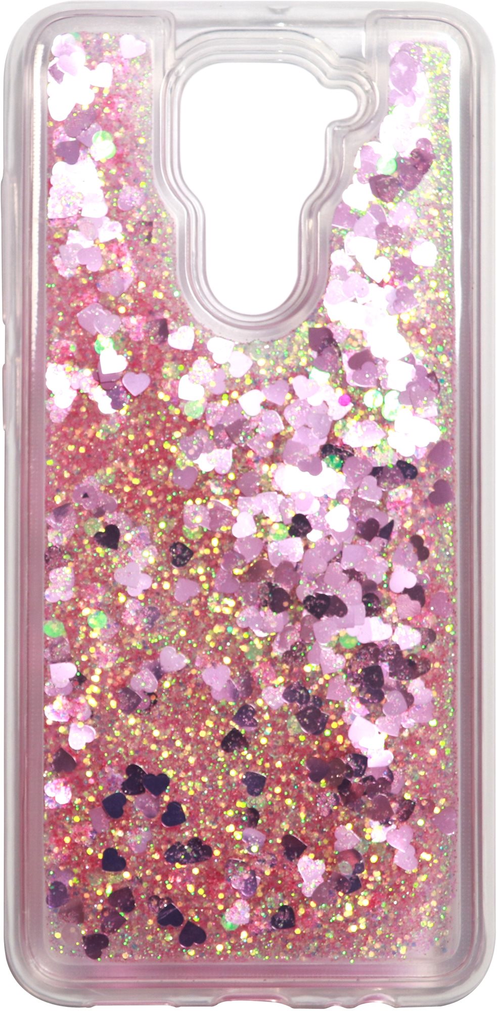Telefon tok iWill Glitter Liquid Heart Xiaomi Redmi Note 9 rózsaszín tok