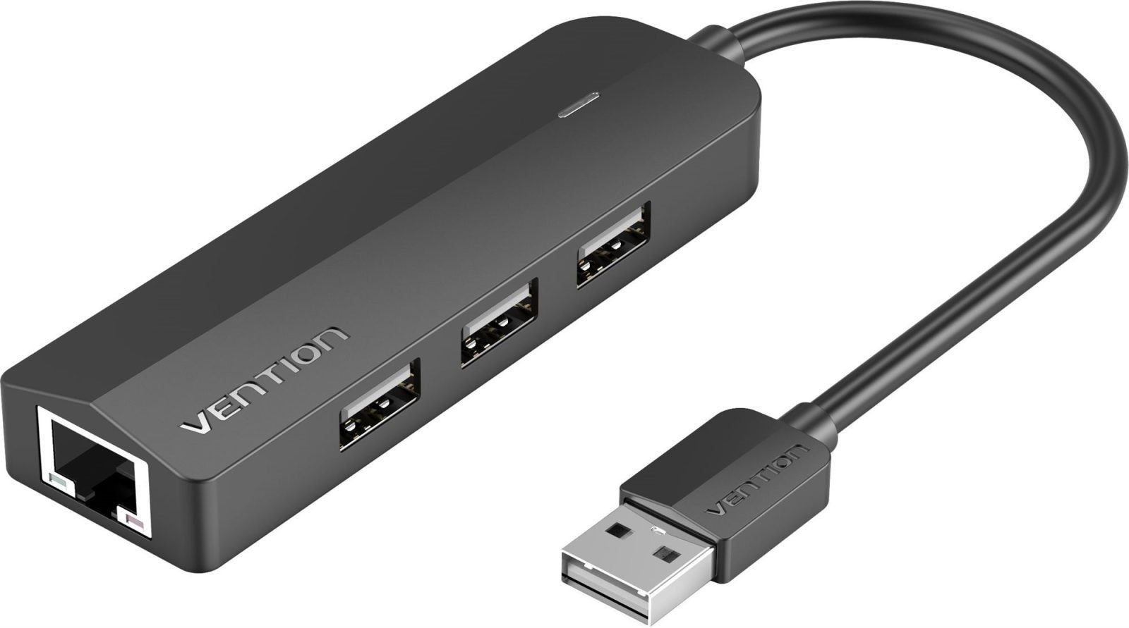 USB Hub Vention 3-Port USB 2.0 Hub with 100Mbps Ethernet Adapter 0