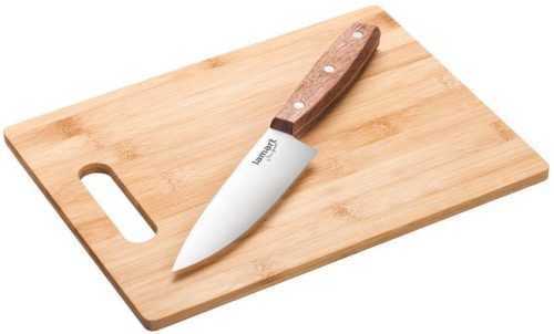 Vágódeszka LAMART LT2059 30 × 20 x 9cm bambusz vágódeszka és kés