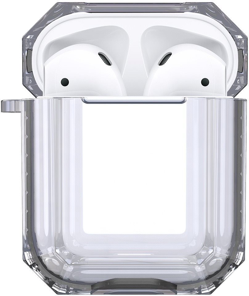 Fülhallgató tok Hishell Two Colour Clear Case for Airpods 1&2 black