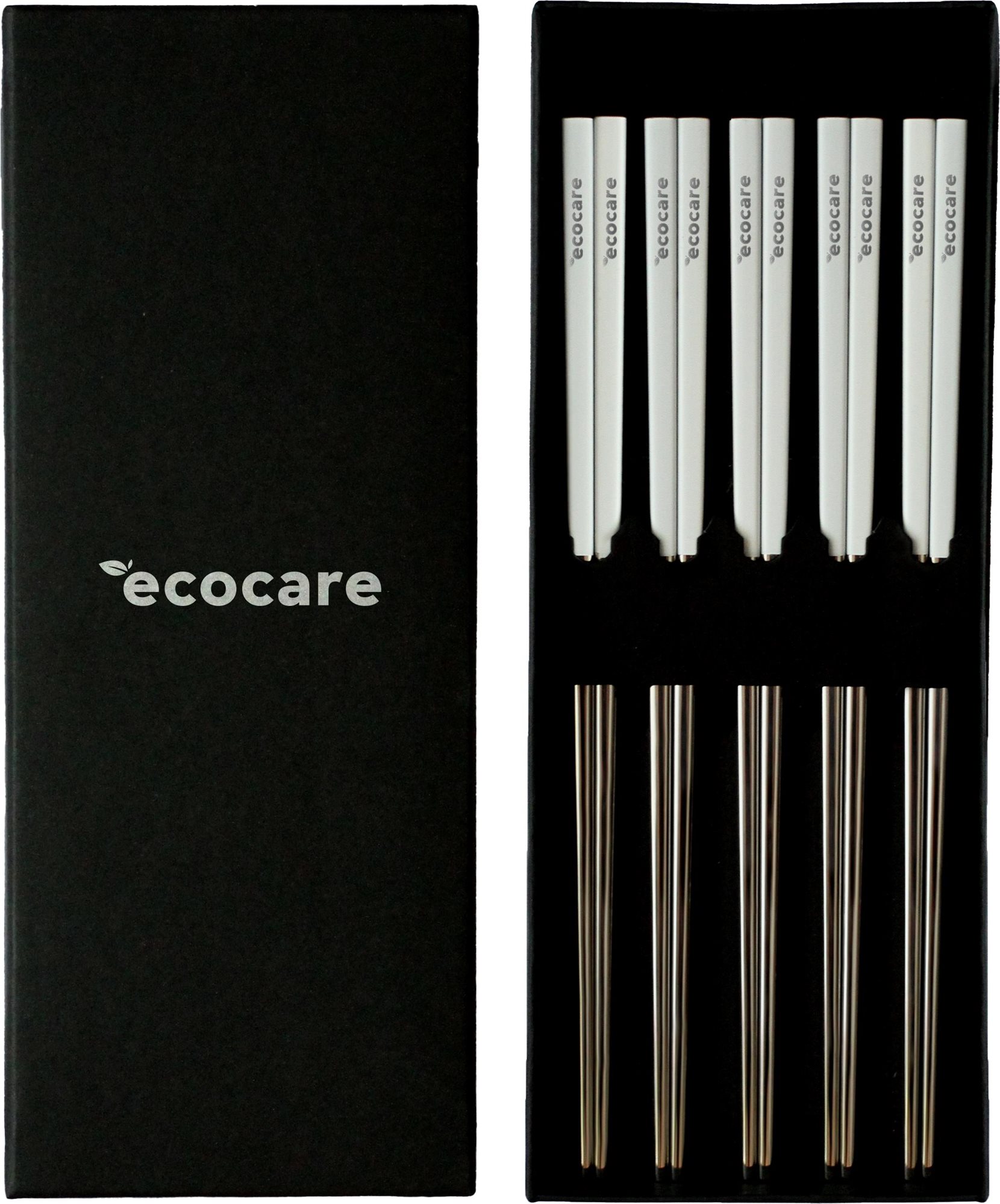 Evőeszközkészlet ECOCARE Fém Sushi pálcika doboz ezüst-fehér 10 db