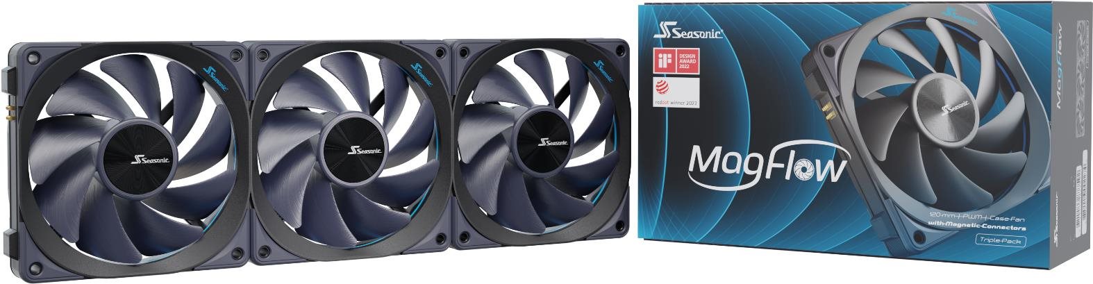 Számítógép ventilátor Seasonic MagFlow 1225 PWM 3-Pack