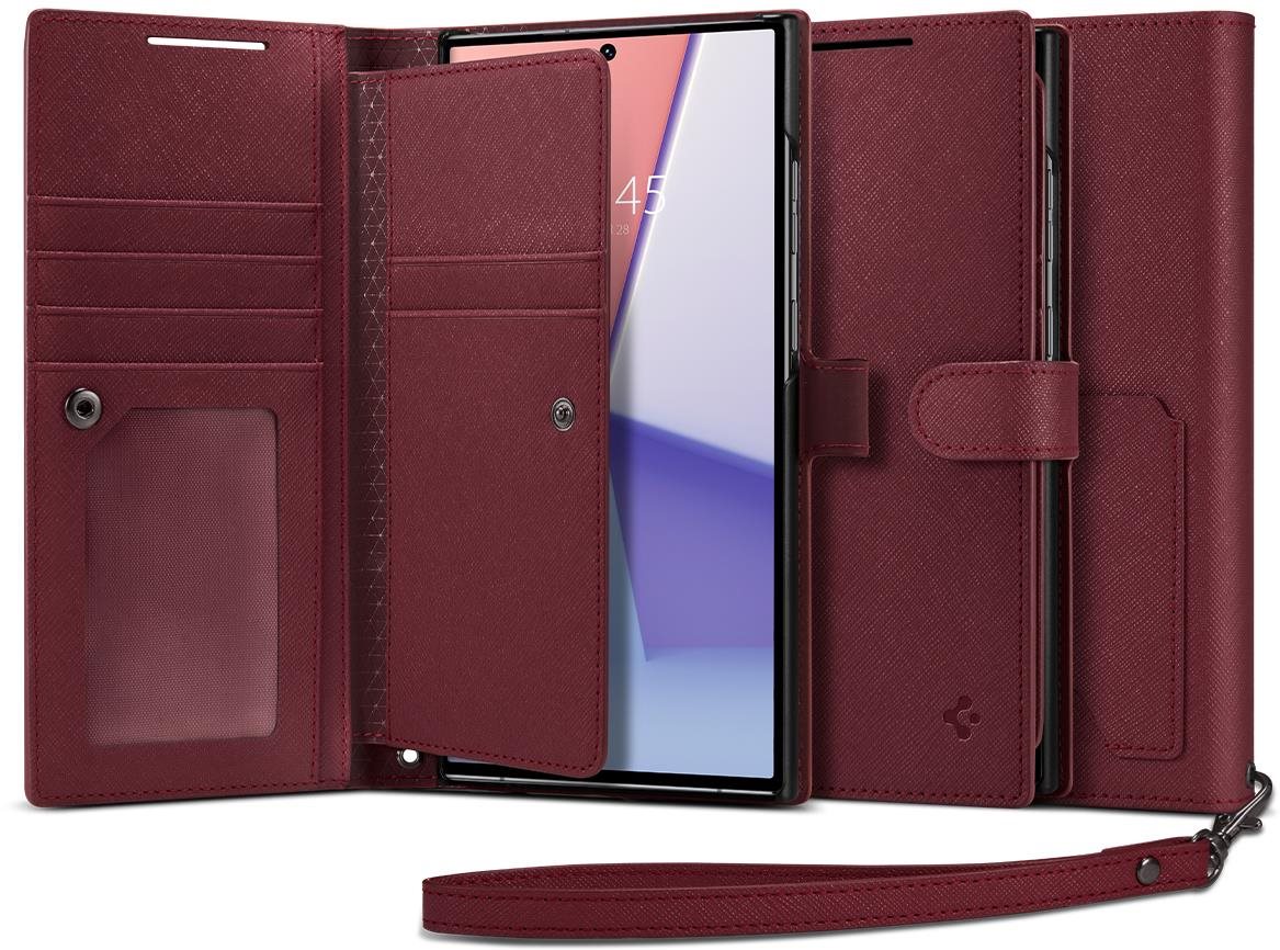 Telefon tok Spigen Wallet S Plus Burgundy Samsung Galaxy S23 Ultra tok