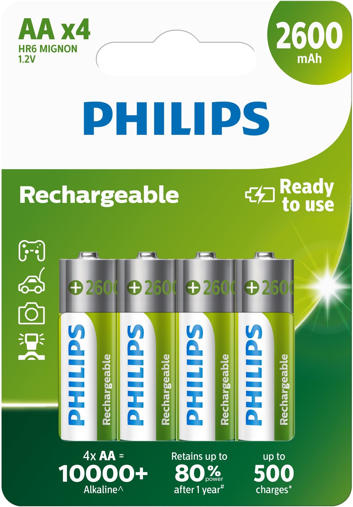 Tölthető elem Philips R6B4B260 4 darab