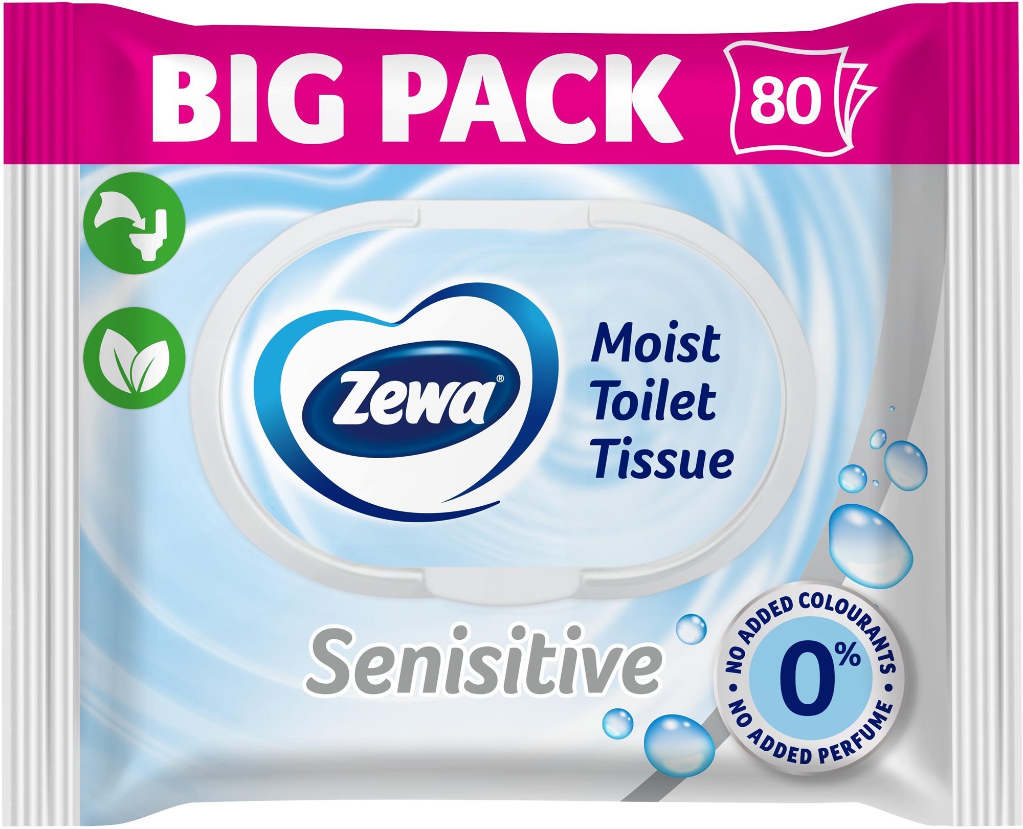 Nedves wc papír ZEWA Sensitive Nedves toalettpapír Big Pack (80 db)