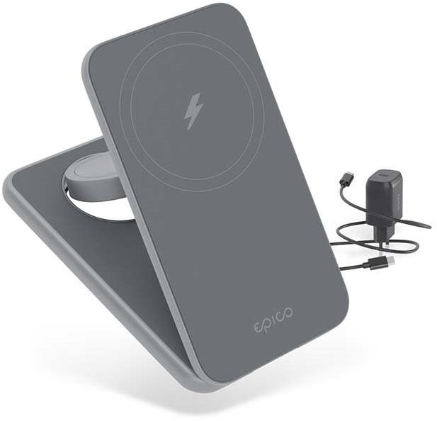 MagSafe vezeték nélküli töltő Epico Mag+ összecsukható töltőállvány MagSafe támogatással - asztroszürke