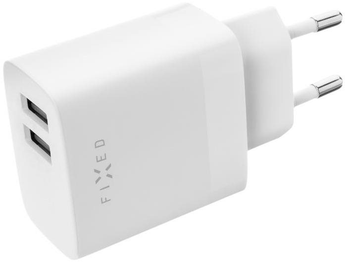Töltő adapter FIXED Smart Rapid Charge 2× USB kimenettel és USB/Lightning kábellel
