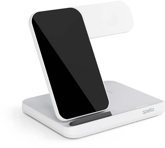 Vezeték nélküli töltő Spello by Epico 3in1 Samsung vezeték nélküli töltőállvány - fehér